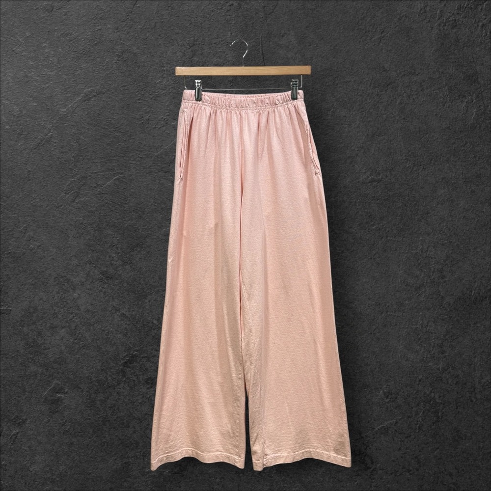 Los Angeles Apparel  Seashell Pink Heavy Jersey Wide Leg Lounge Pants S